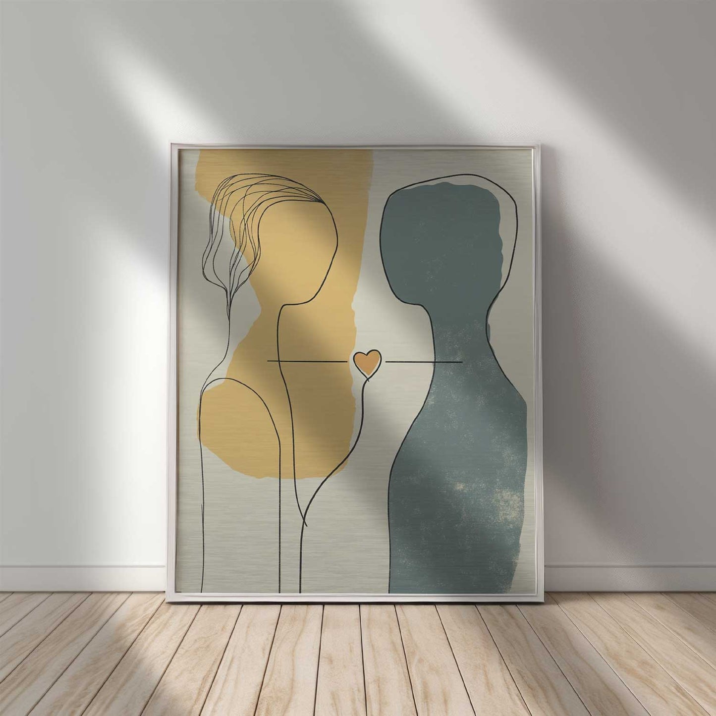Minimalist Love Line Art - Aluminium Print