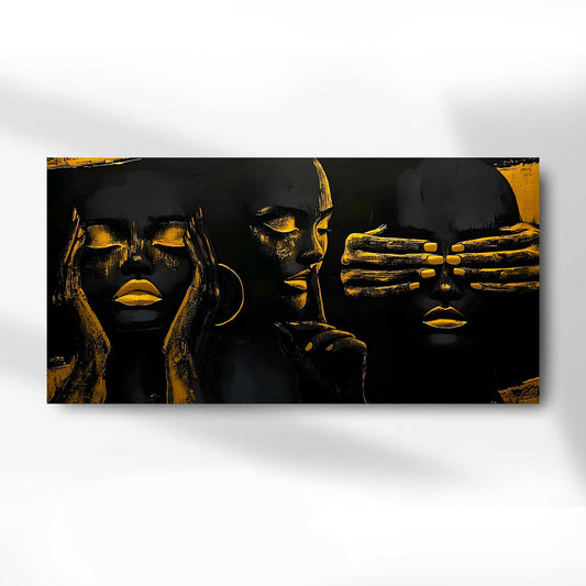 No Hear, No Speak, No Look - Canvas With Varnish