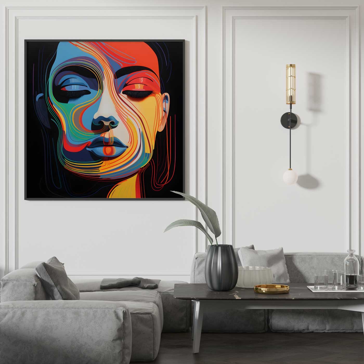 Multicolor Face - Canvas Print