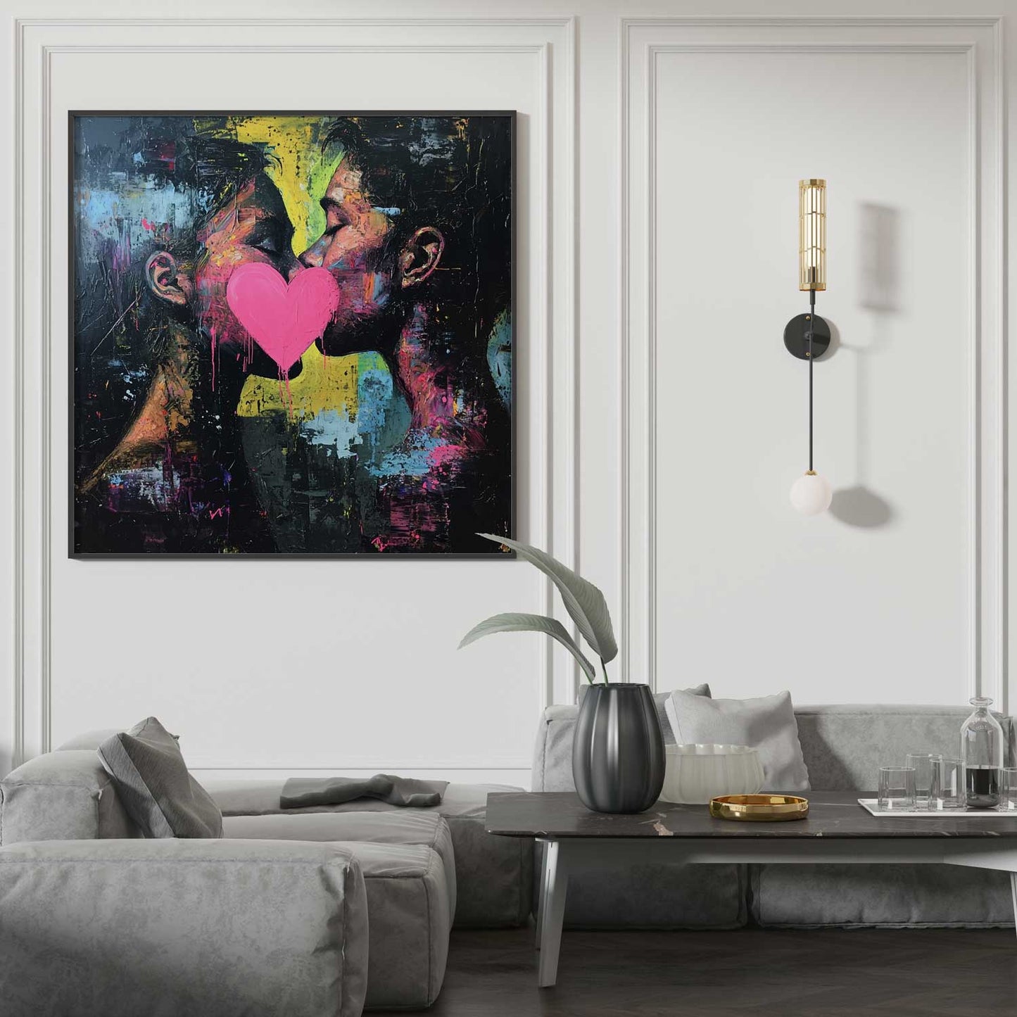 Couple Love Abstract - Canvas