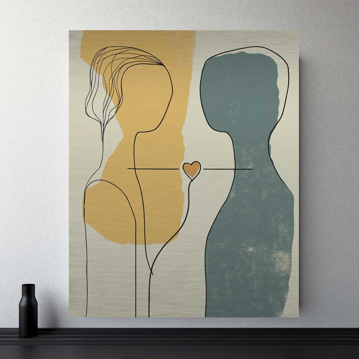 Minimalist Love Line Art - Aluminium Print
