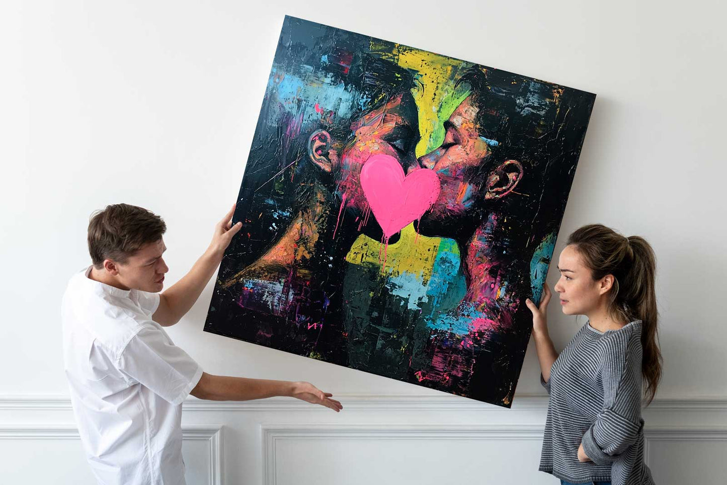 Couple Love Abstract - Canvas