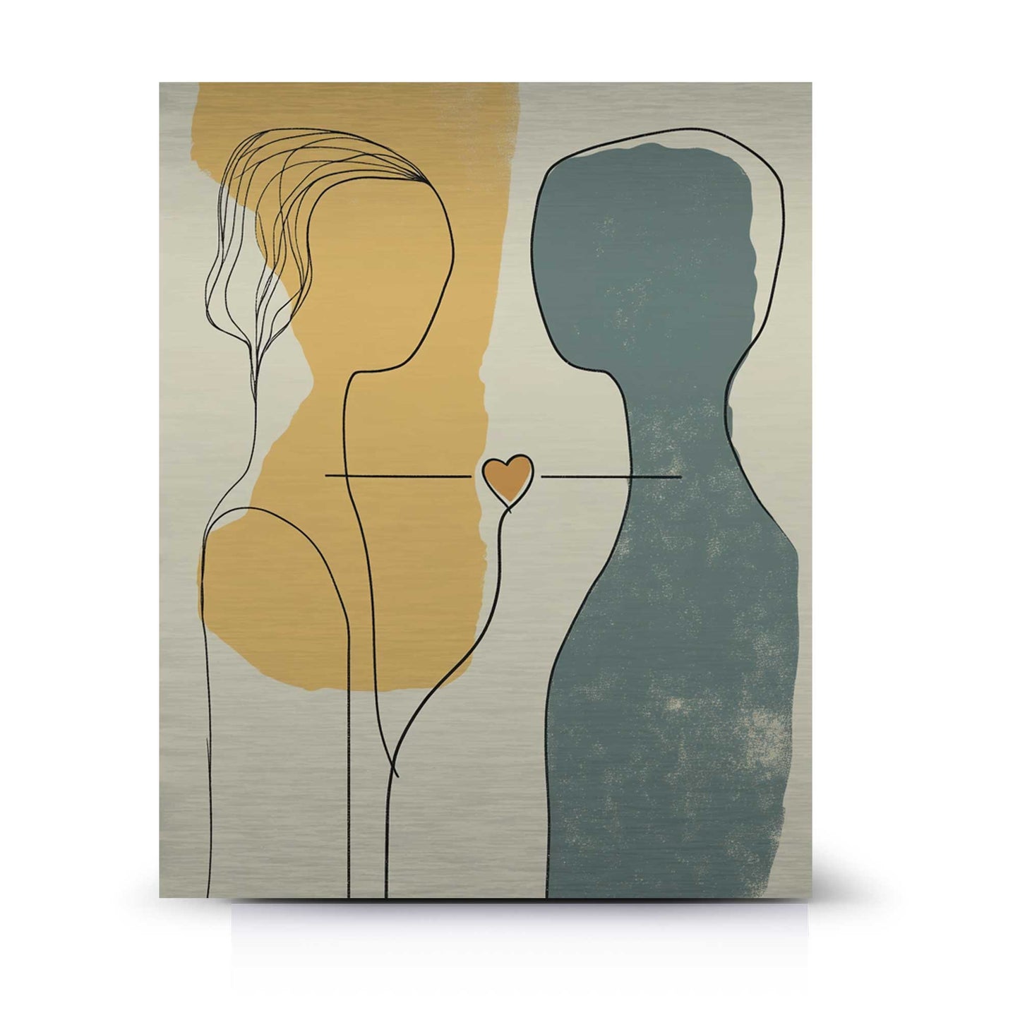 Minimalist Love Line Art - Aluminium Print