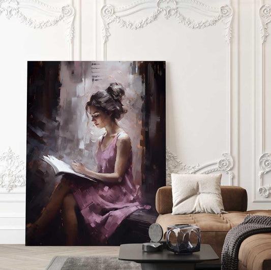 Romantic Book Reader - Canvas Print