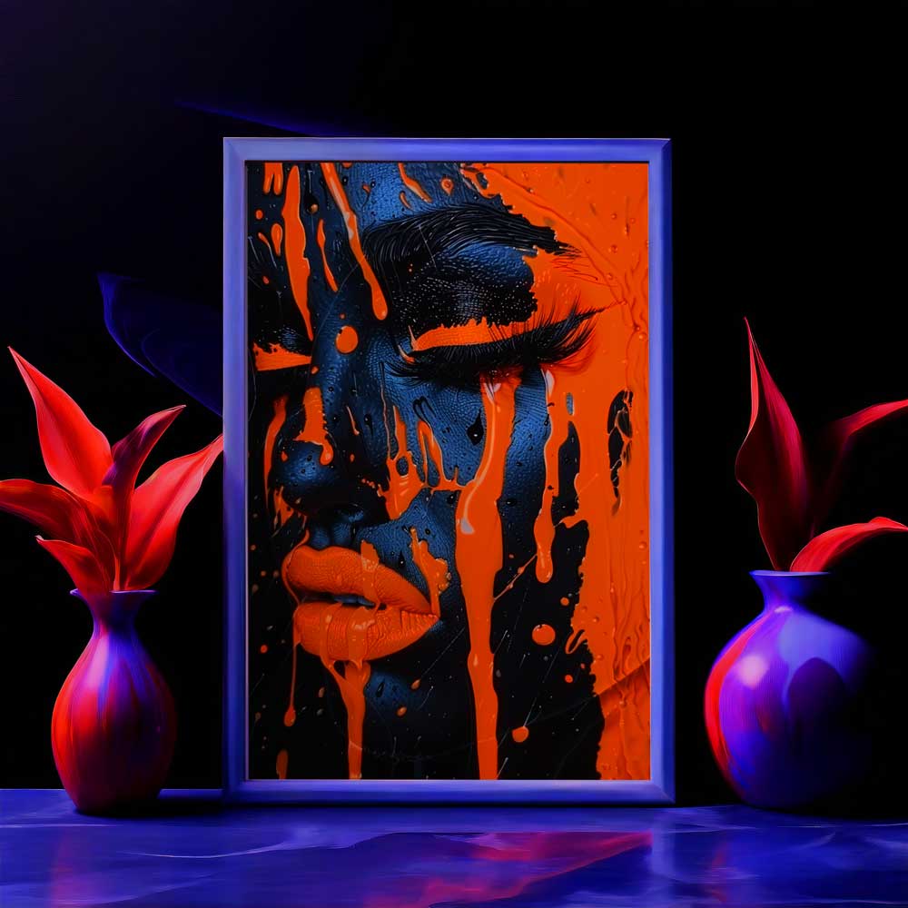 Oranžinis Rašalas – Drobė Su Neonu