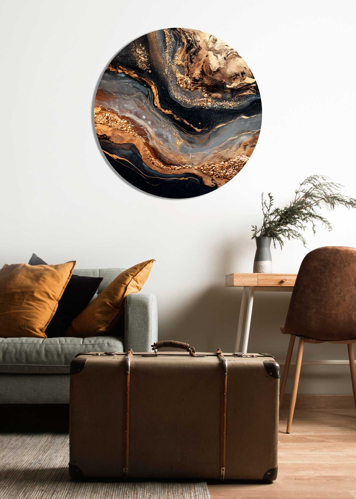 Golden Flow - Round Aluminum + Varnish