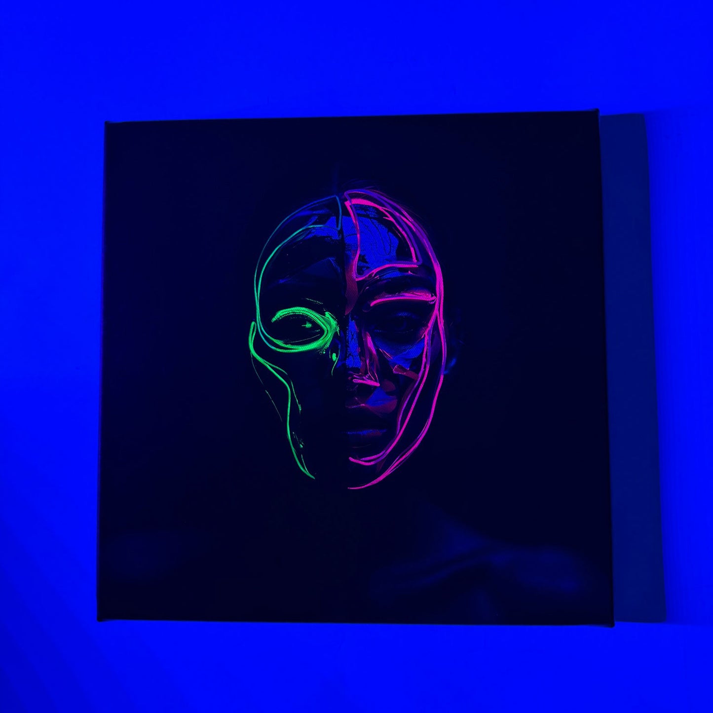 Veidas – Drobė Su Neonu