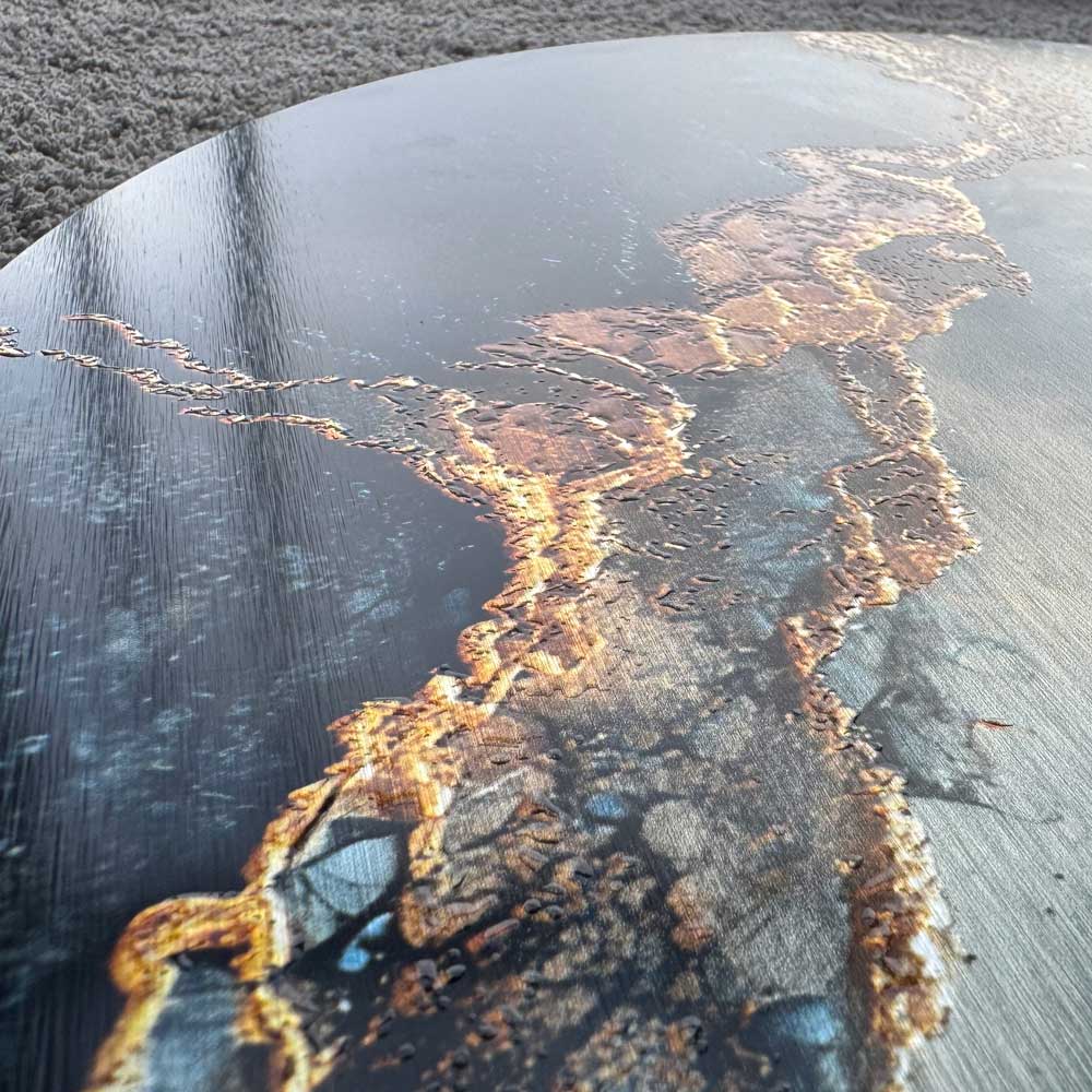 Fiery Silence - Round Aluminum + Varnish
