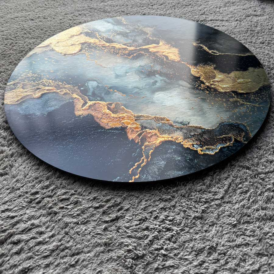 Fiery Silence - Round Aluminum + Varnish