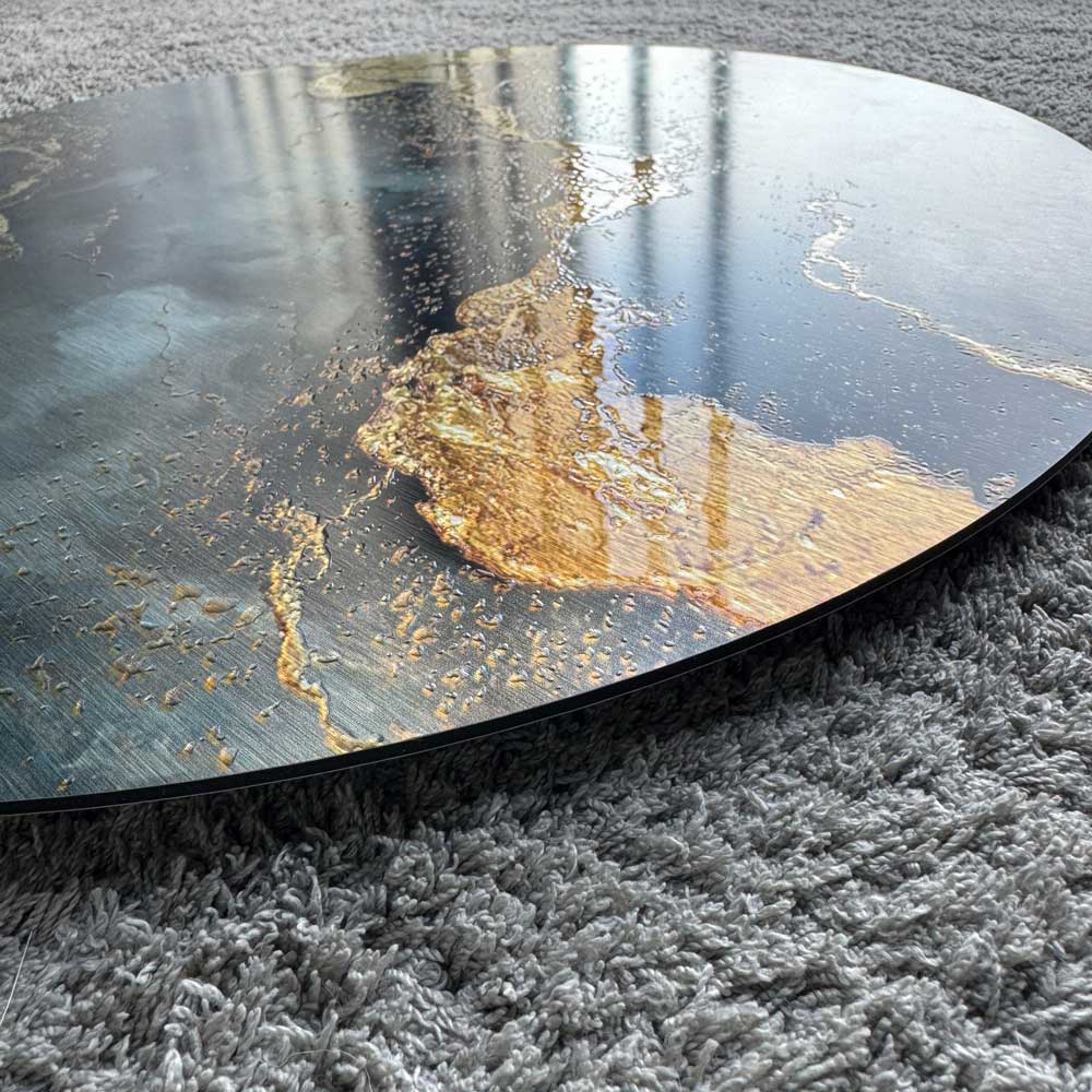 Fiery Silence - Round Aluminum + Varnish