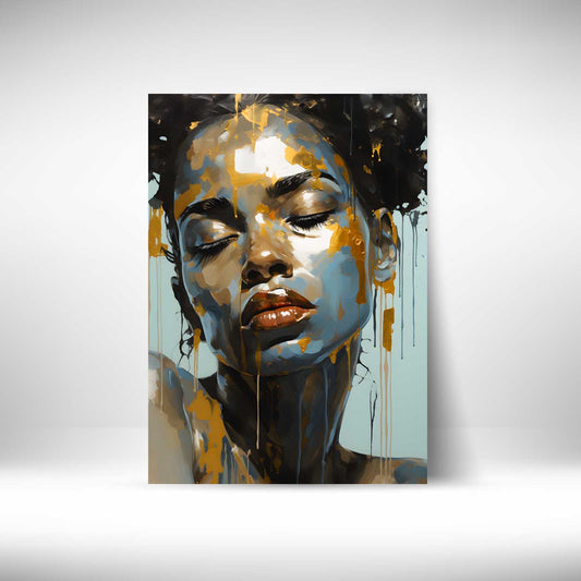 Gold Aluminium Print Abstract