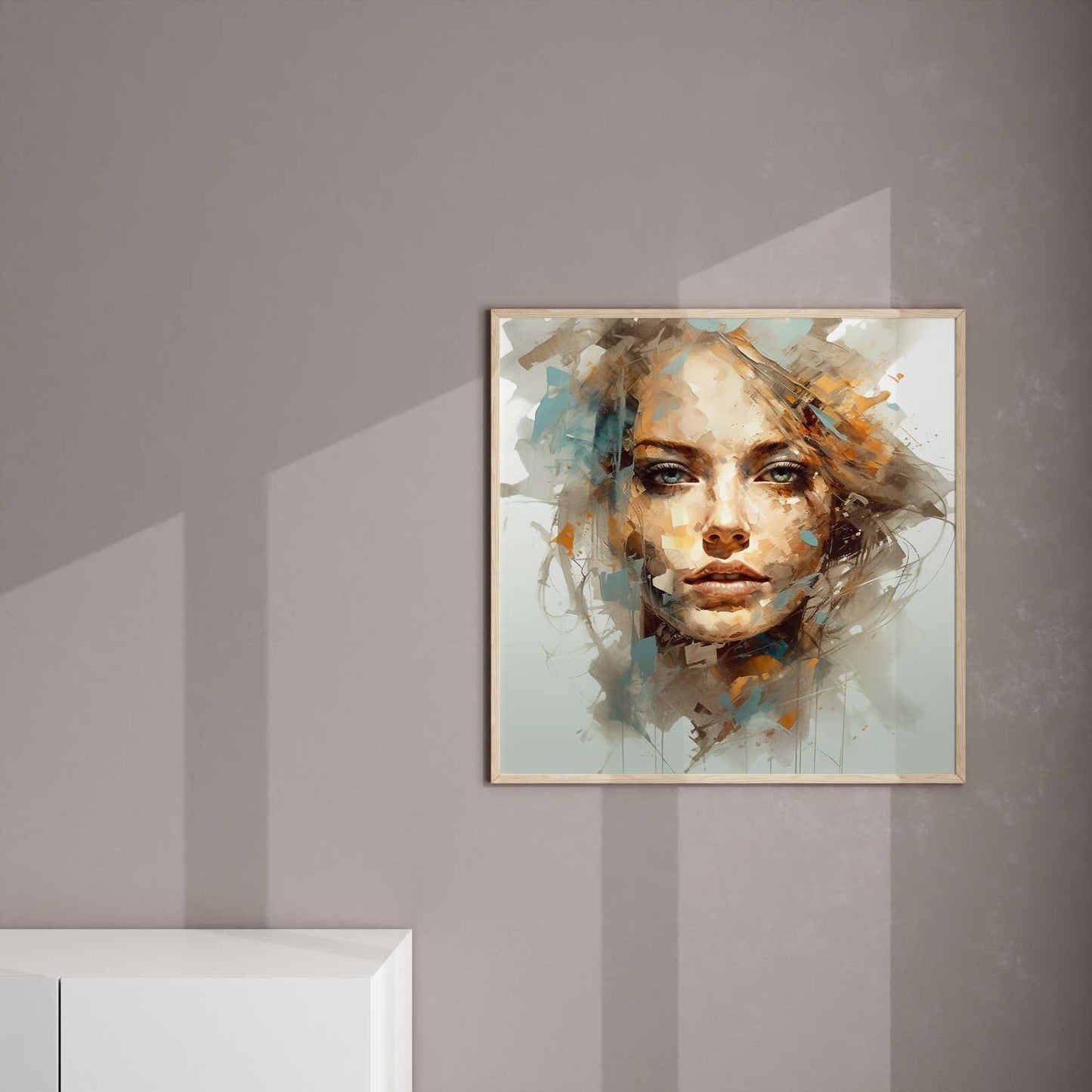mint abstract art woman face modern interior wall art moderns paveikslas drobe