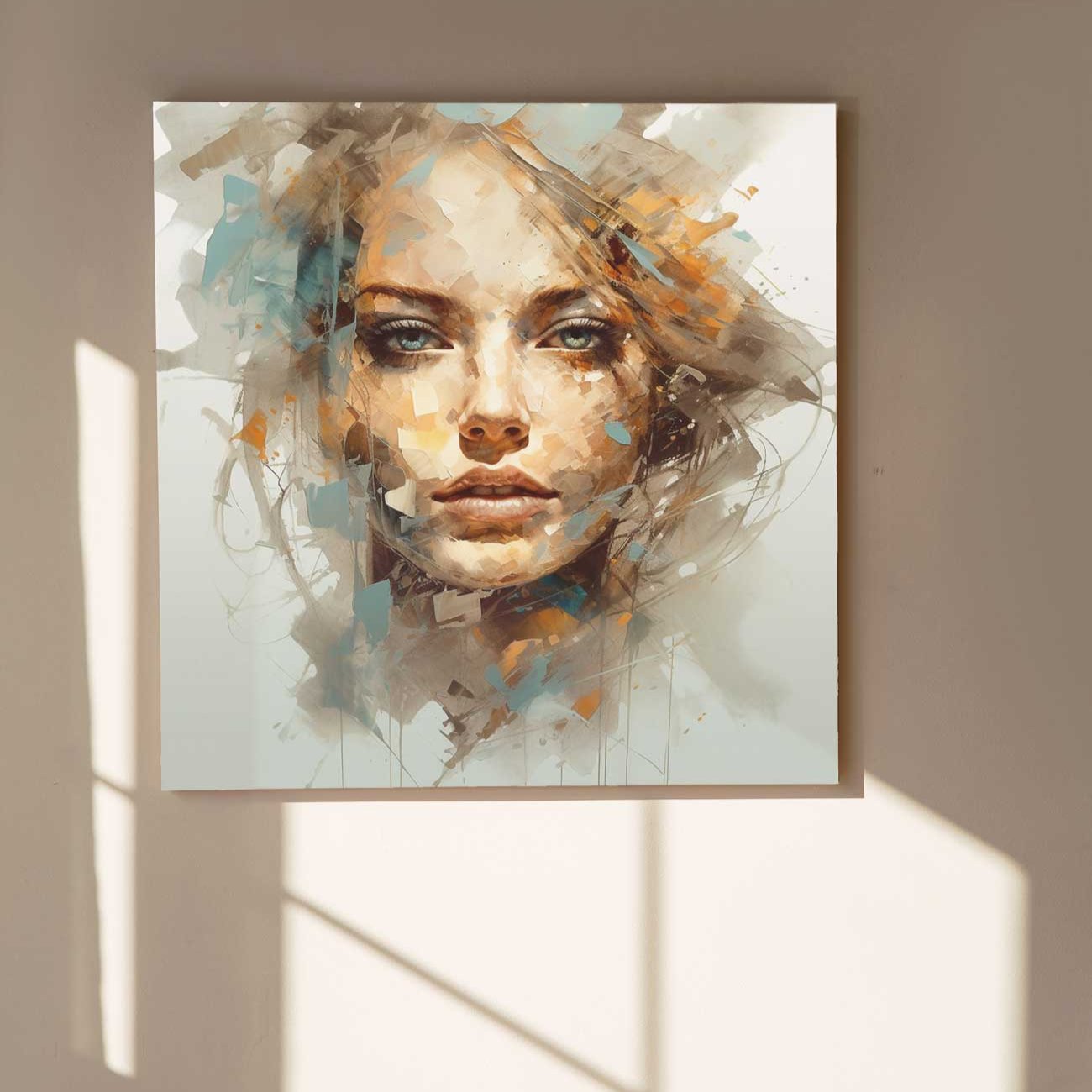 mint abstract art woman face modern interior wall art moderns paveikslas drobe