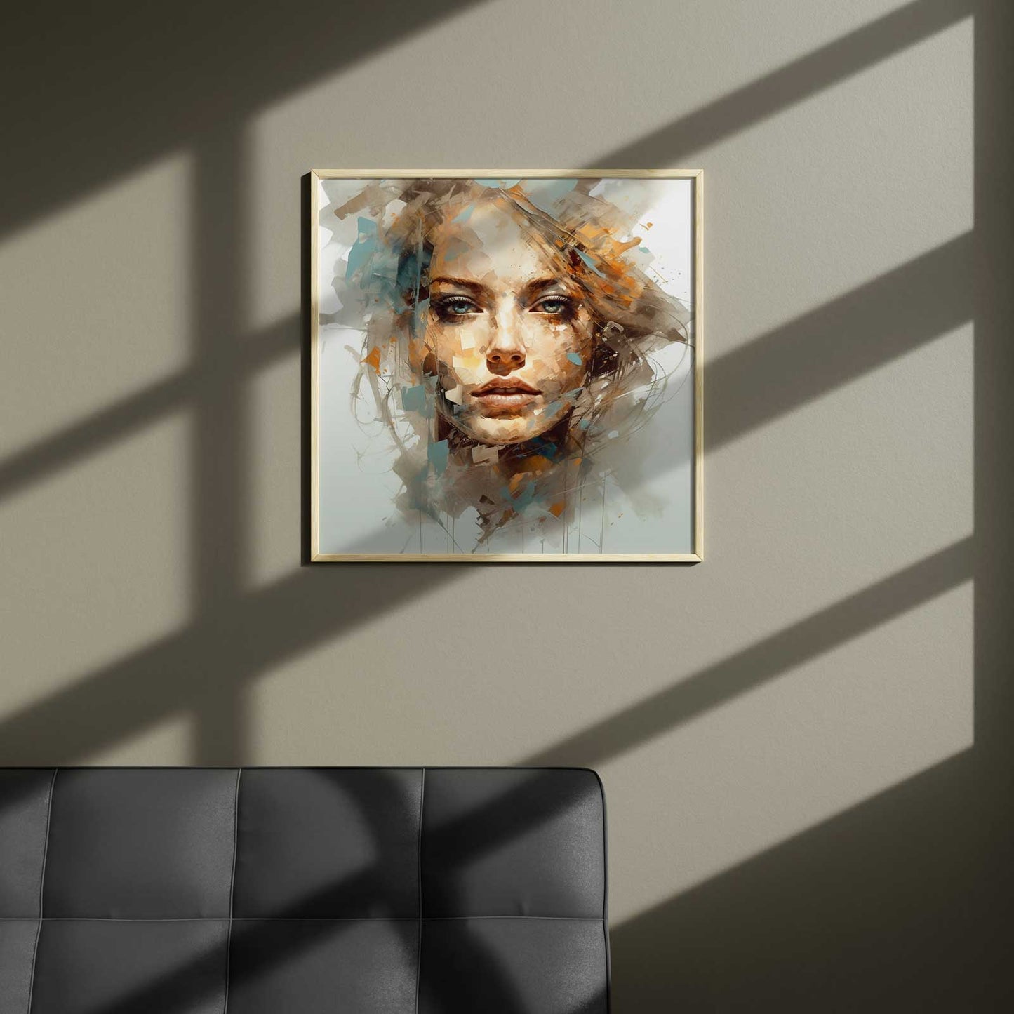 mint abstract art woman face modern interior wall art moderns paveikslas drobe