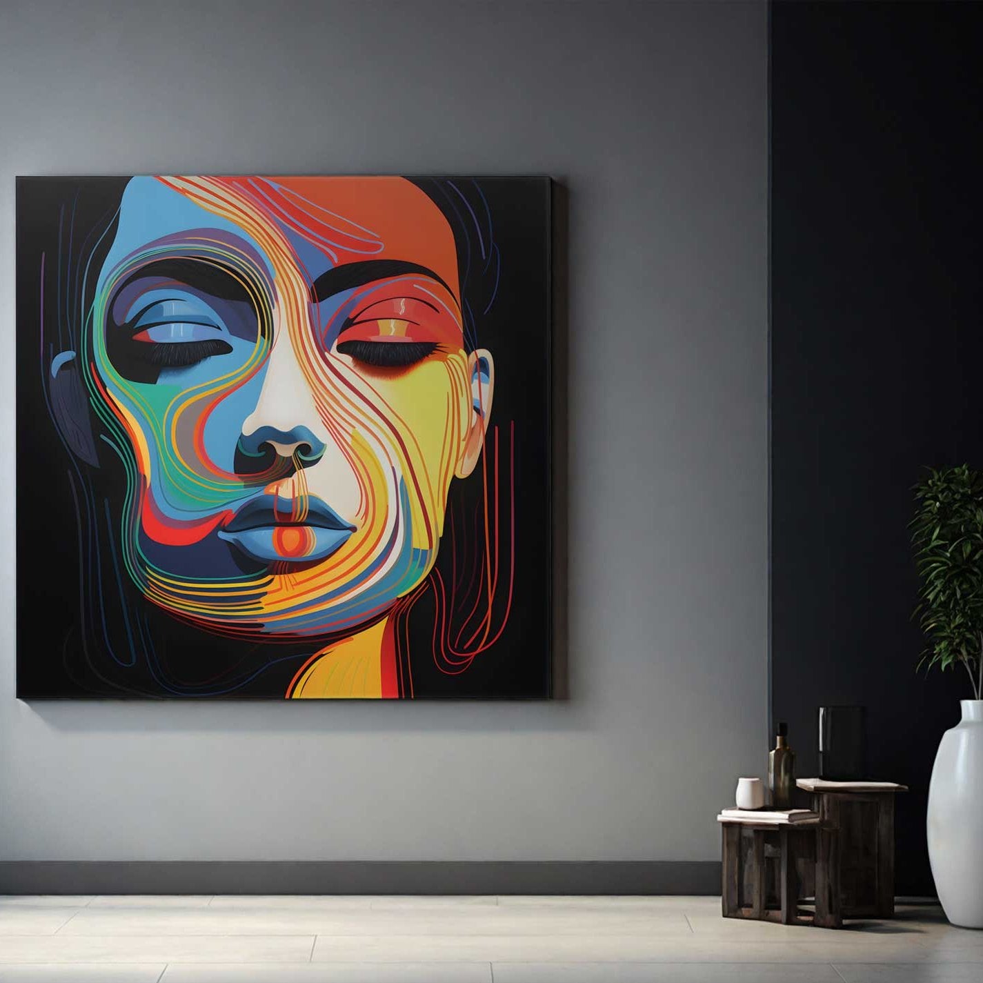 Multicolor Face - Canvas Print