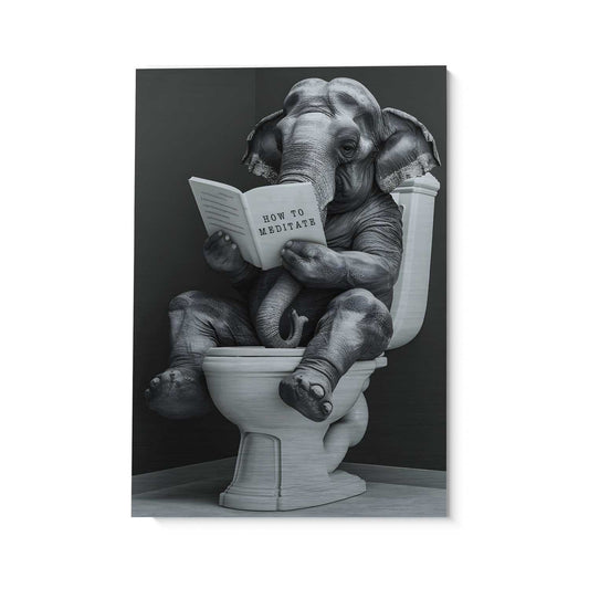 Toilet Elephant - Aluminium Print