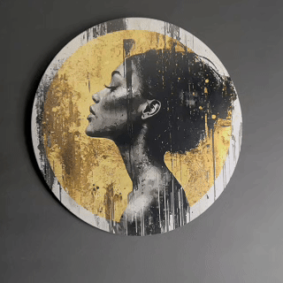 Golden Thought – Round Aluminum + Varnish
