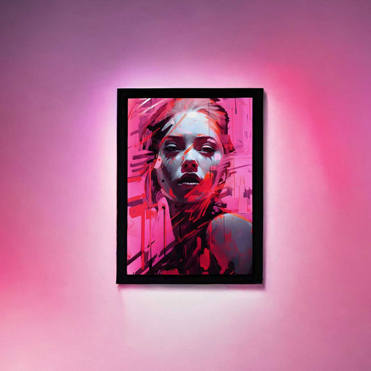 Neon Glow  Pink Abstract - Canvas Print