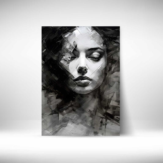 Black White Abstract - Aluminium Print
