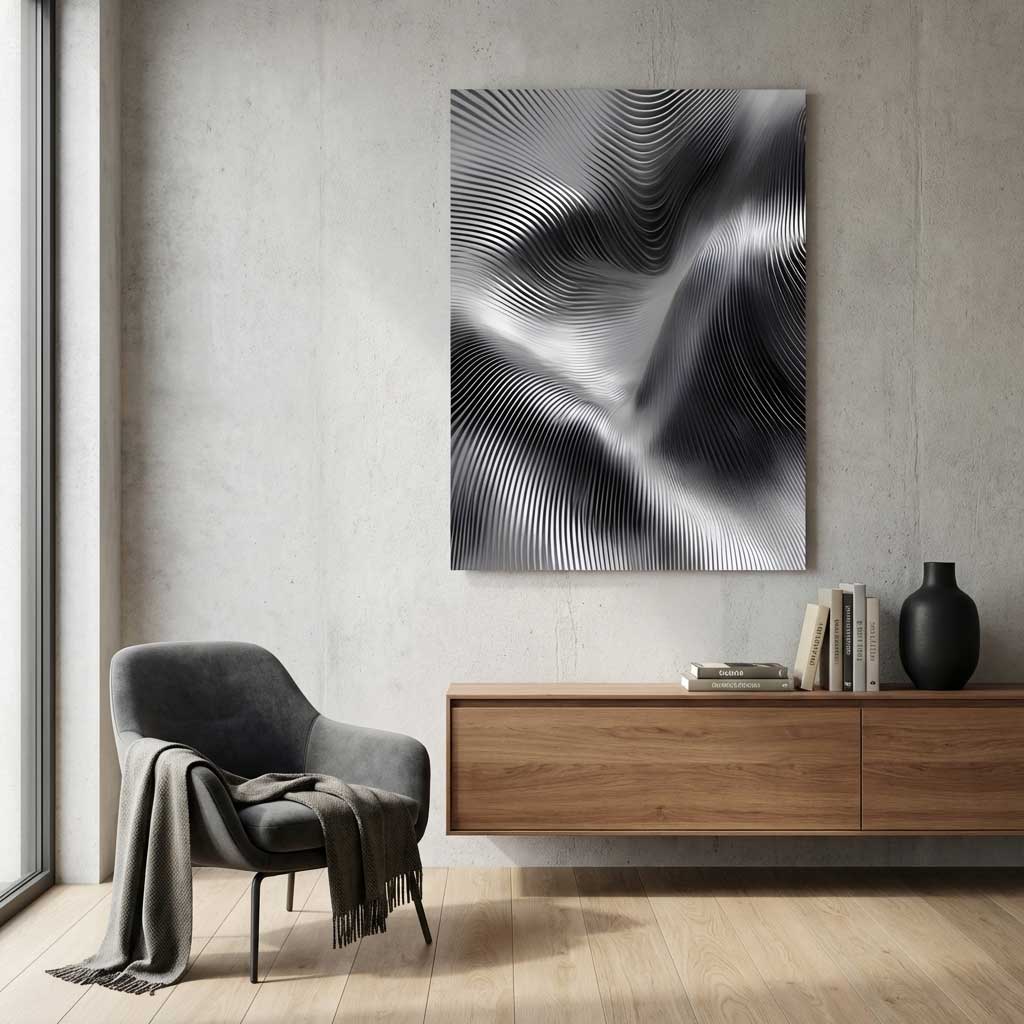 Silver Waves - Aluminum Wall Art