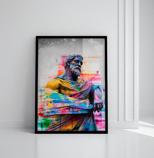 Urban Greek God Statue - Canvas Print