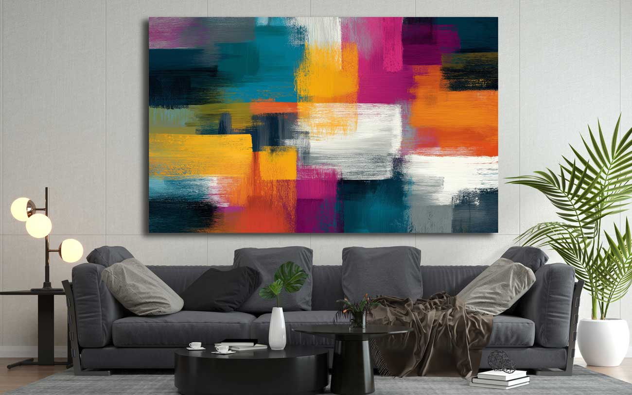 Abstract color blend on canvas