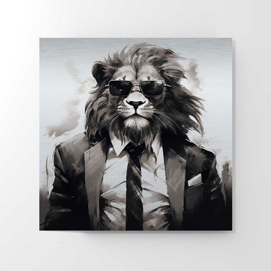 Buisiness Lion - Aluminium Print