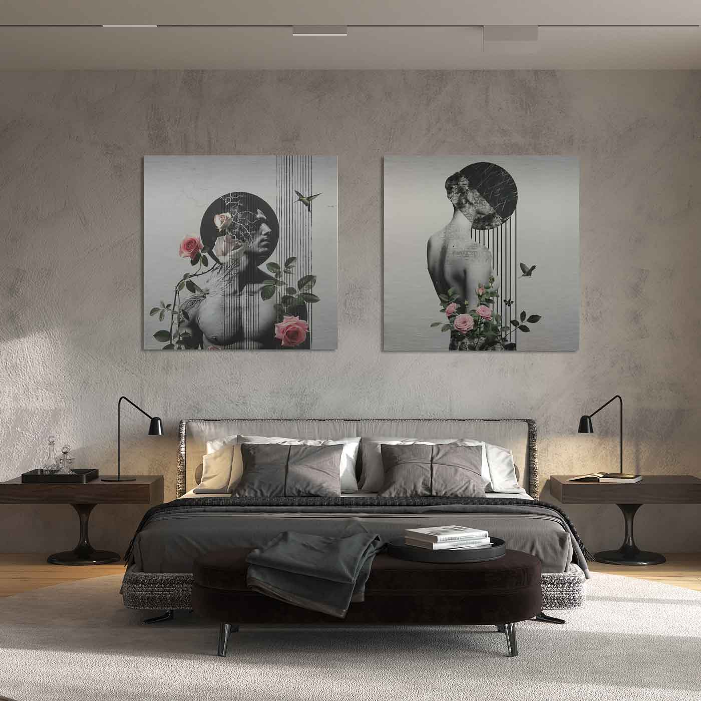 Symphony of Souls 🖤 – 2-Piece Aluminum Wall Art