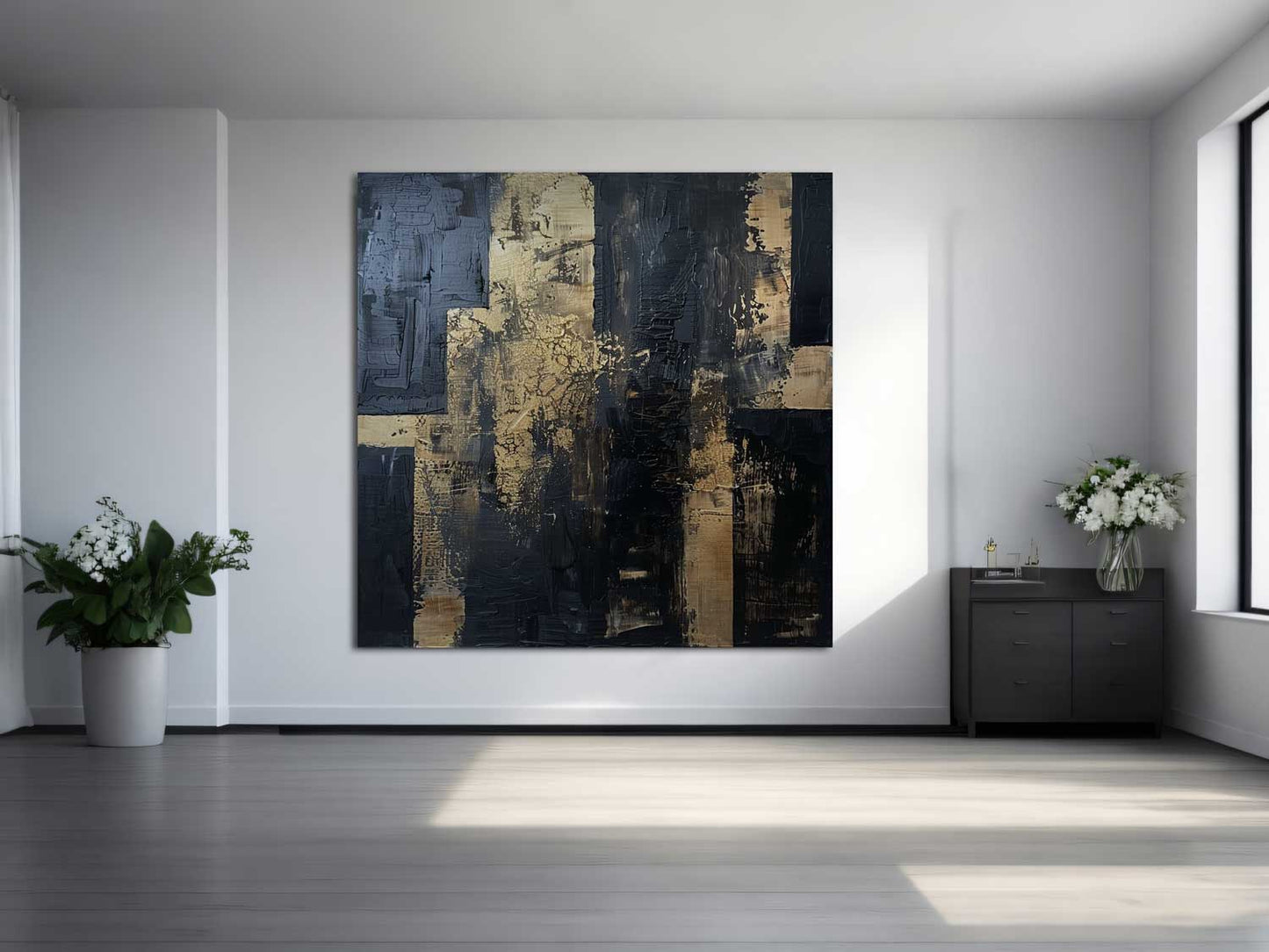 Dark Gold Abstract - Aluminium + Varnish