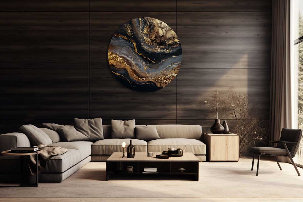 Golden Flow - Round Aluminum + Varnish