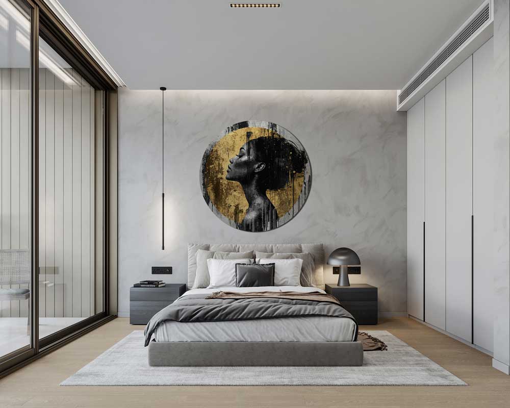 Golden Thought – Round Aluminum + Varnish