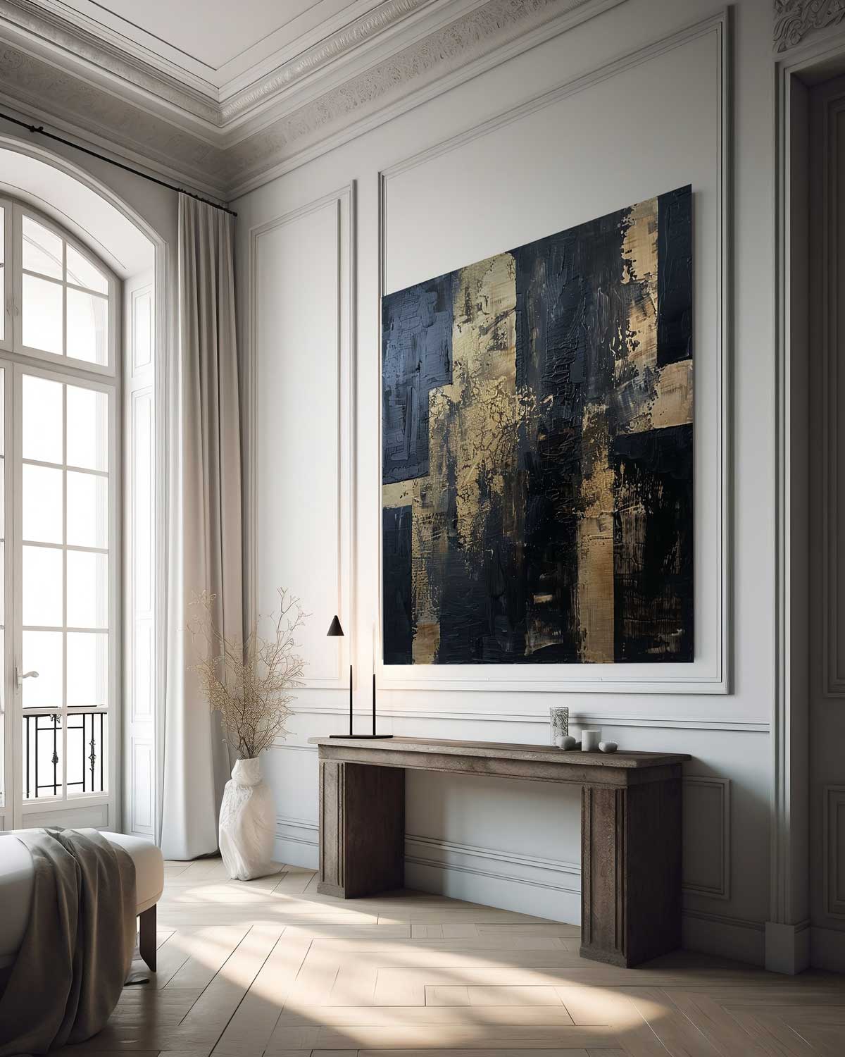 Dark Gold Abstract - Aluminium + Varnish