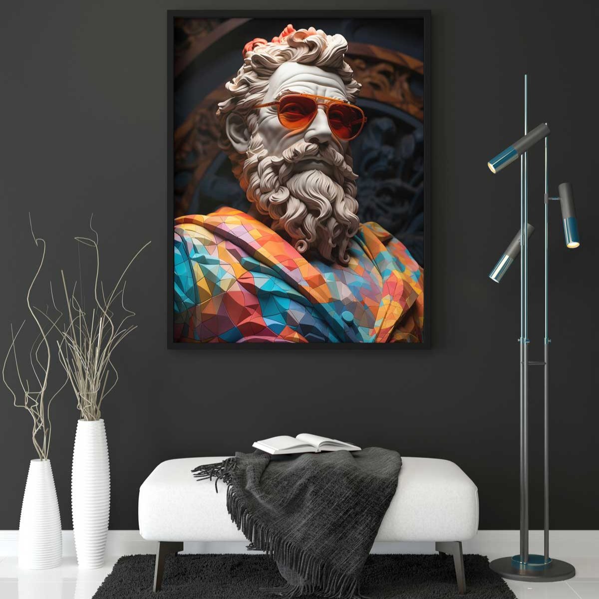 interior modern print canvas kolidorius inerjeras spalvotas paveikslas detales