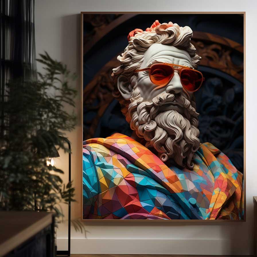 dideliu didžiu paveikslas printas ant dobes canvas dzeusas graiku dievas