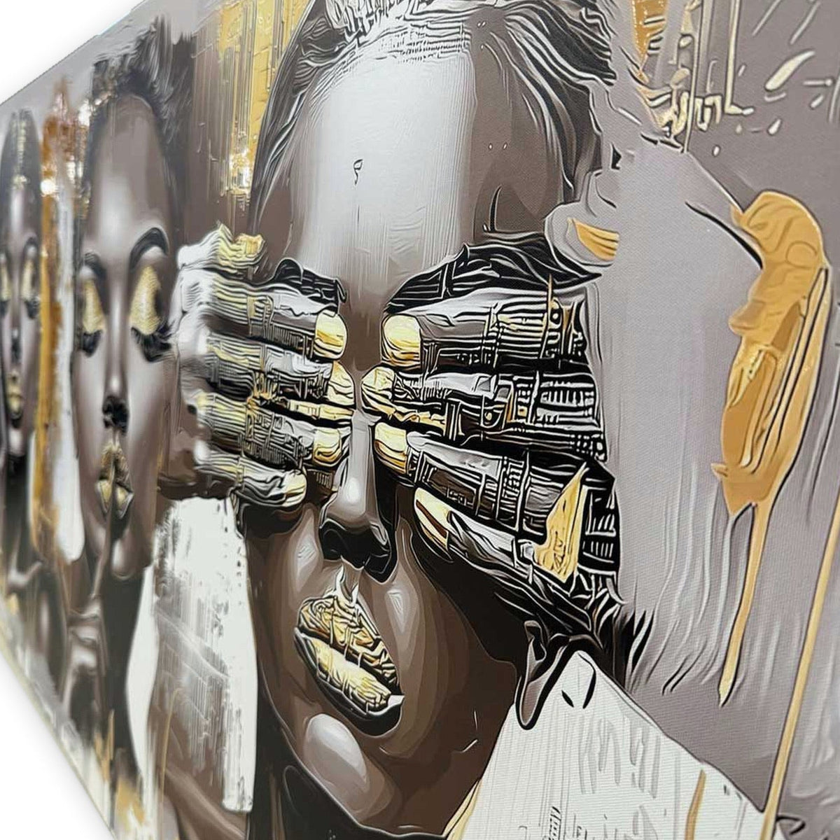 No Hear, No Speak, No Look (Silver Edition) - Canvas + Varnish
