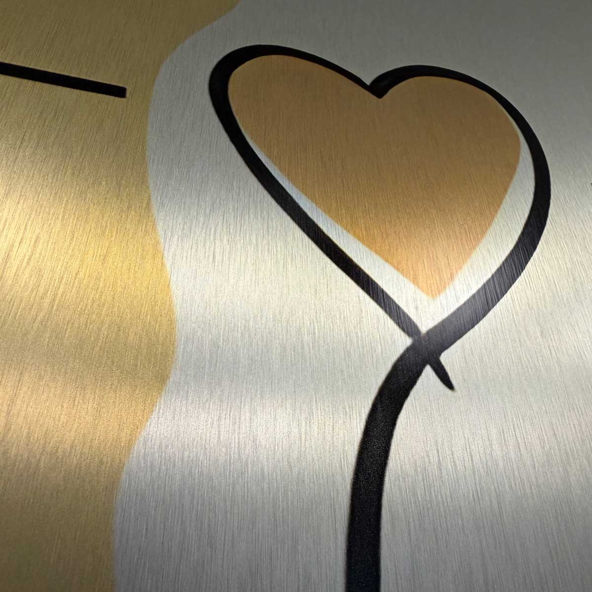 Minimalist Love Line Art - Aluminium Print