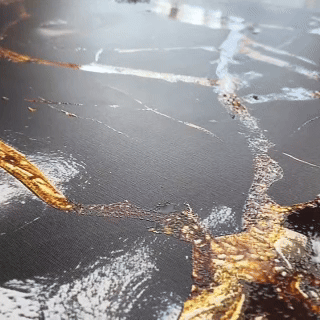 Auksinis Marmuras Ir Akis - Drobė Su Laku