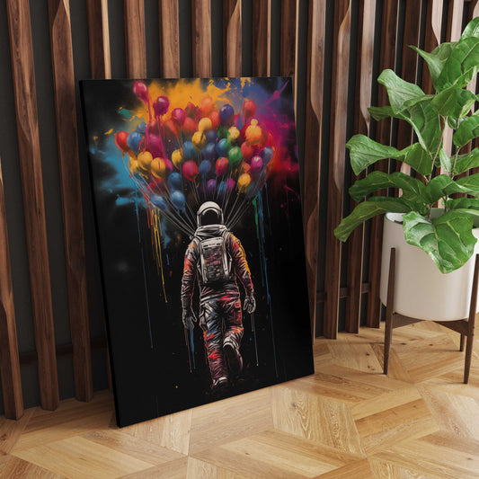 Astronaut & Balloons - Canvas
