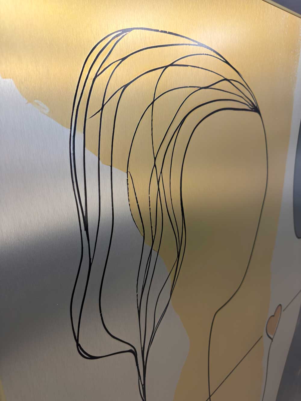 Minimalist Love Line Art - Aluminium Print