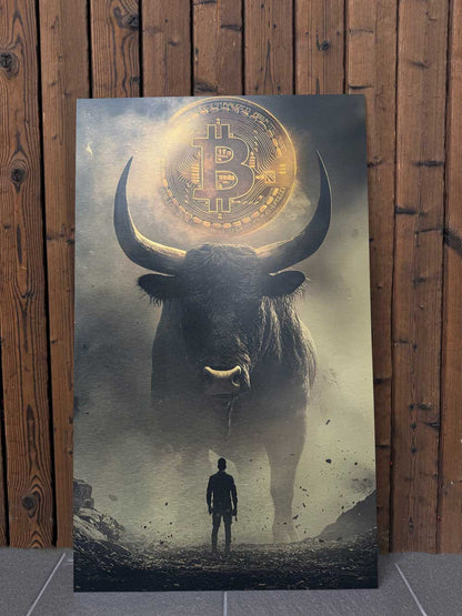 Bitcoin Bulius – Aliuminio paveikslas