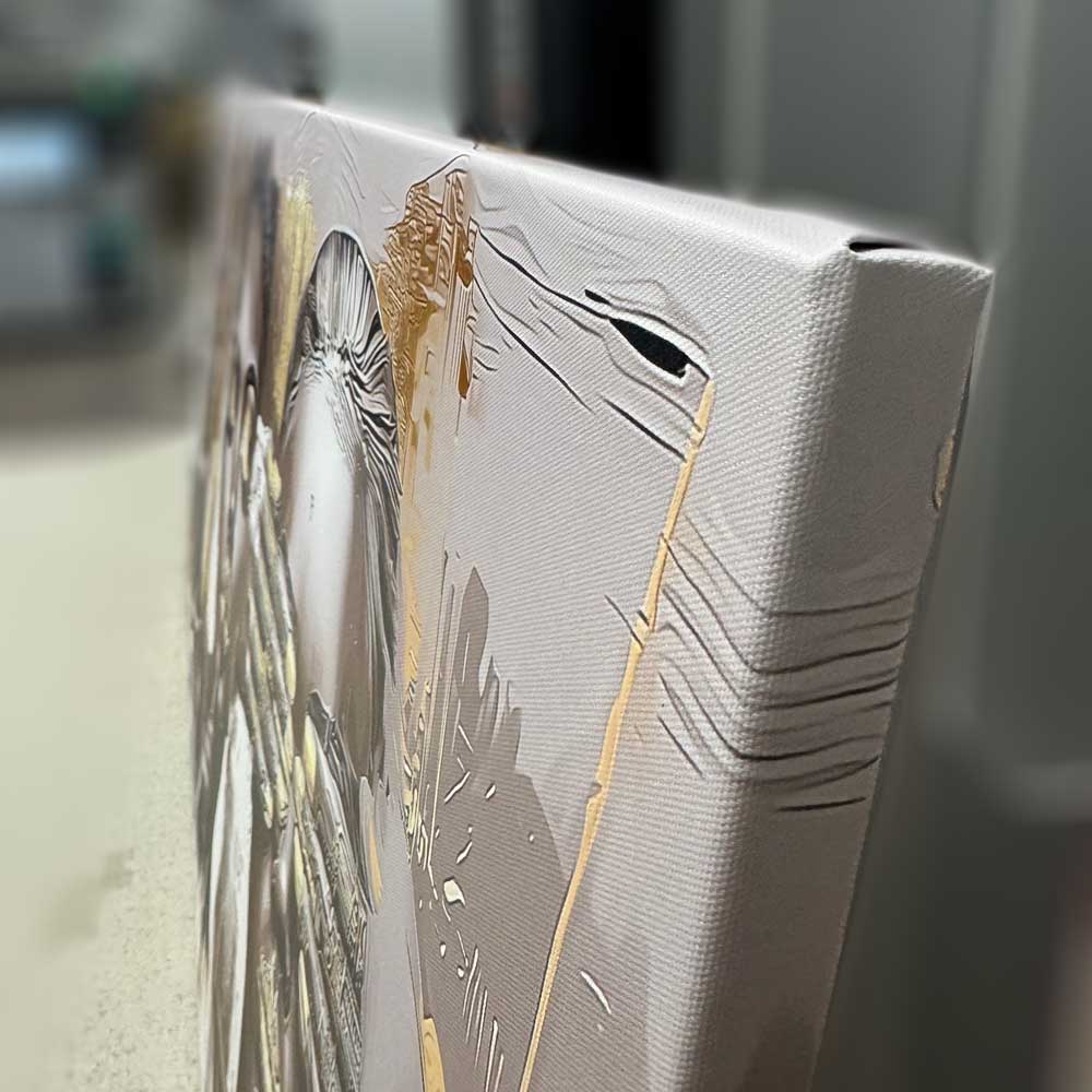 Negirdžiu, Nematau, Nekalbu (Sidabrinė Versija) – Drobė Su Laku