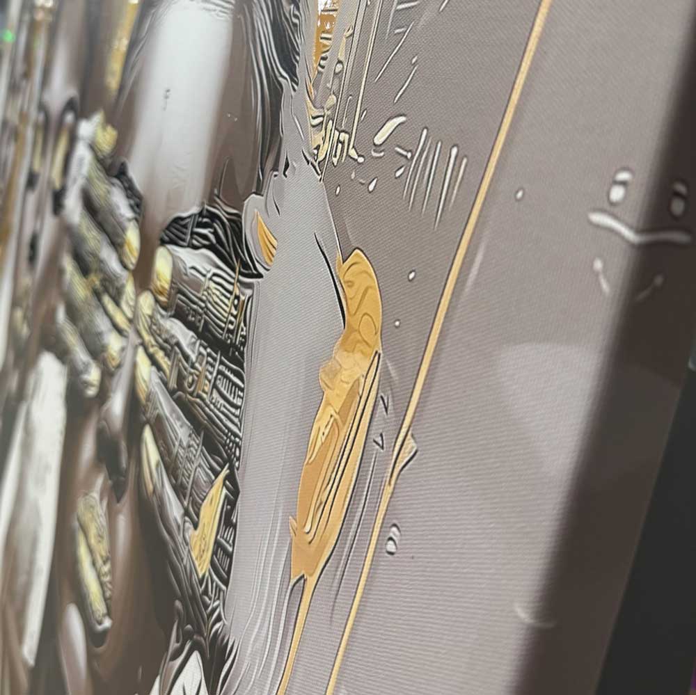 Negirdžiu, Nematau, Nekalbu (Sidabrinė Versija) – Drobė Su Laku