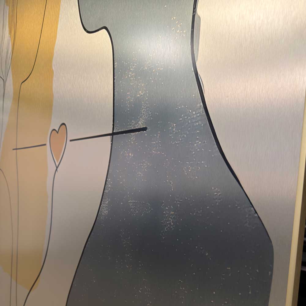Minimalist Love Line Art - Aluminium Print