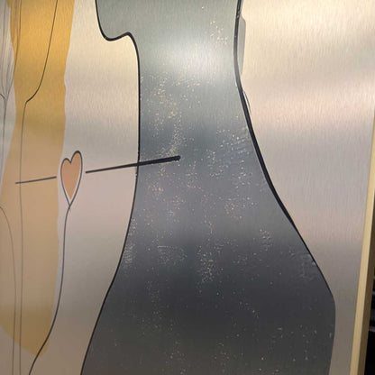 Minimalist Love Line Art - Aluminium Print