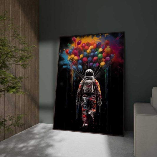 Astronaut & Balloons - Canvas