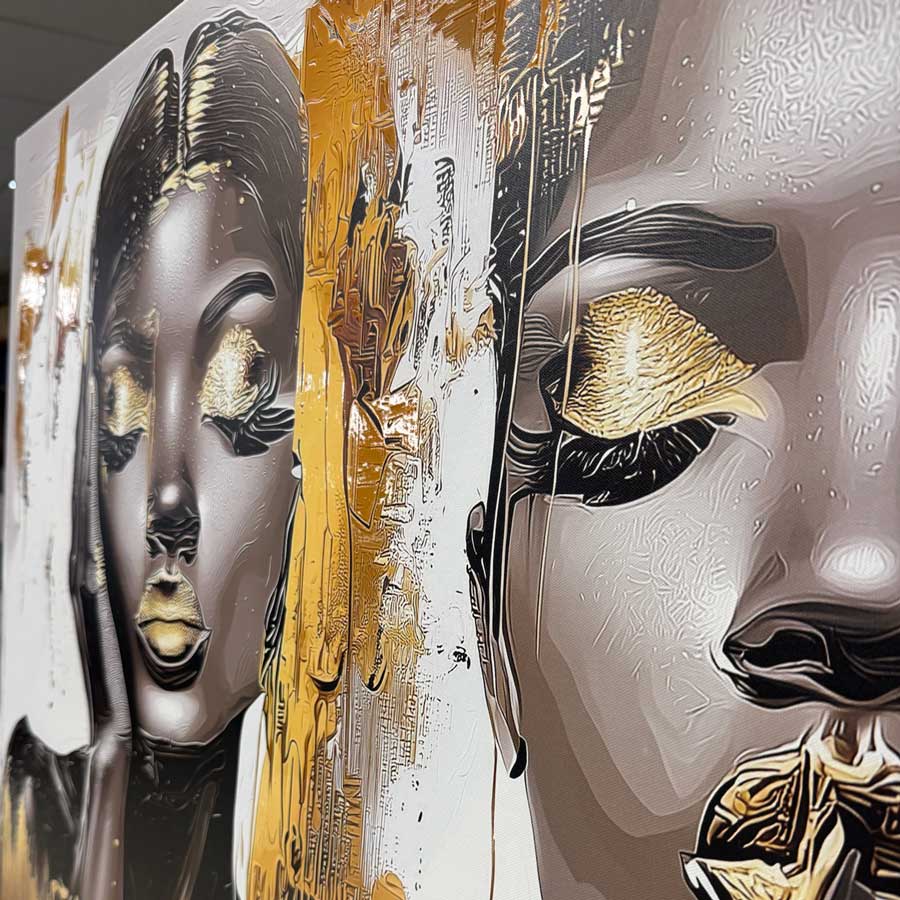 Negirdžiu, Nematau, Nekalbu (Sidabrinė Versija) – Drobė Su Laku