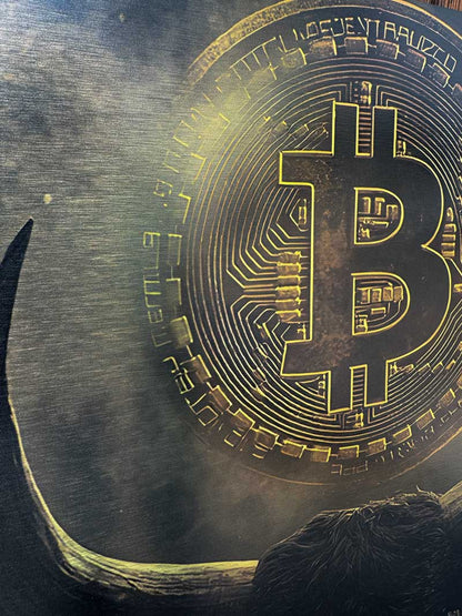 Bitcoin Bulius – Aliuminio paveikslas