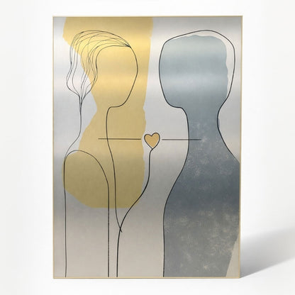 Minimalist Love Line Art - Aluminium Print