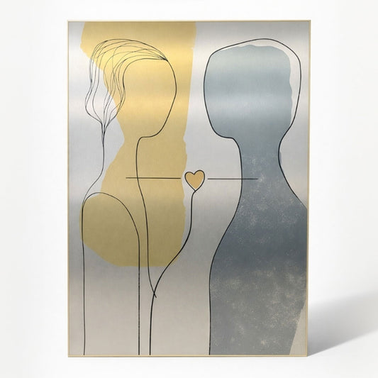 Minimalist Love Line Art - Aluminium Print