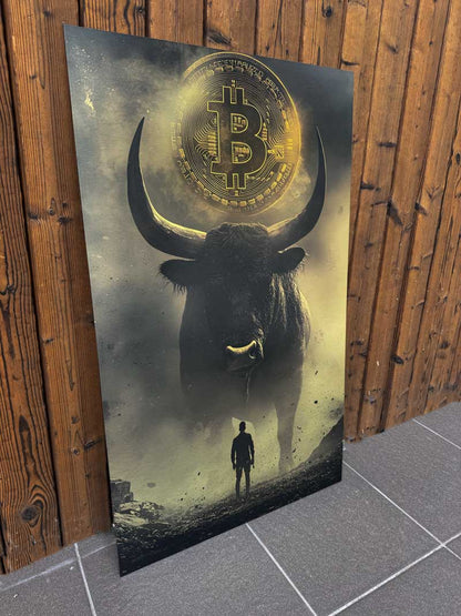 Bitcoin Bulius – Aliuminio paveikslas